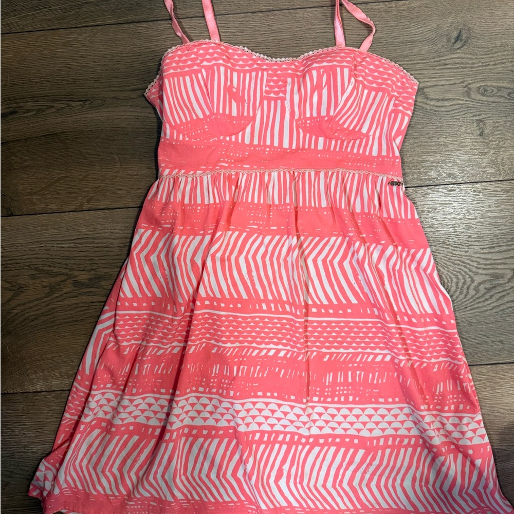 Roxy Pink and White Summer Dress